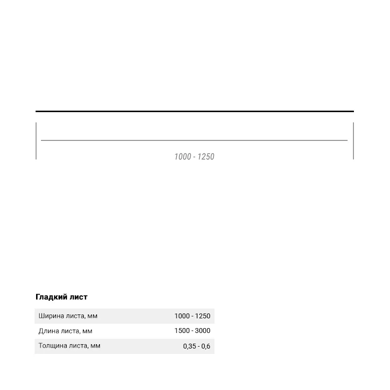 Гладкий лист Zn 1500*1250*0,55 односторонний